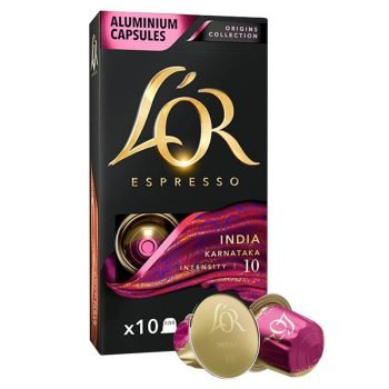 Capsule India Karnataka Intensité 10 – Compatible Nespresso® – 10 Capsules – L’Or Espresso