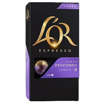 Capsule Lungo Profondo Intensité 8 – Compatible Nespresso® – 10 Capsules – L’Or Espresso